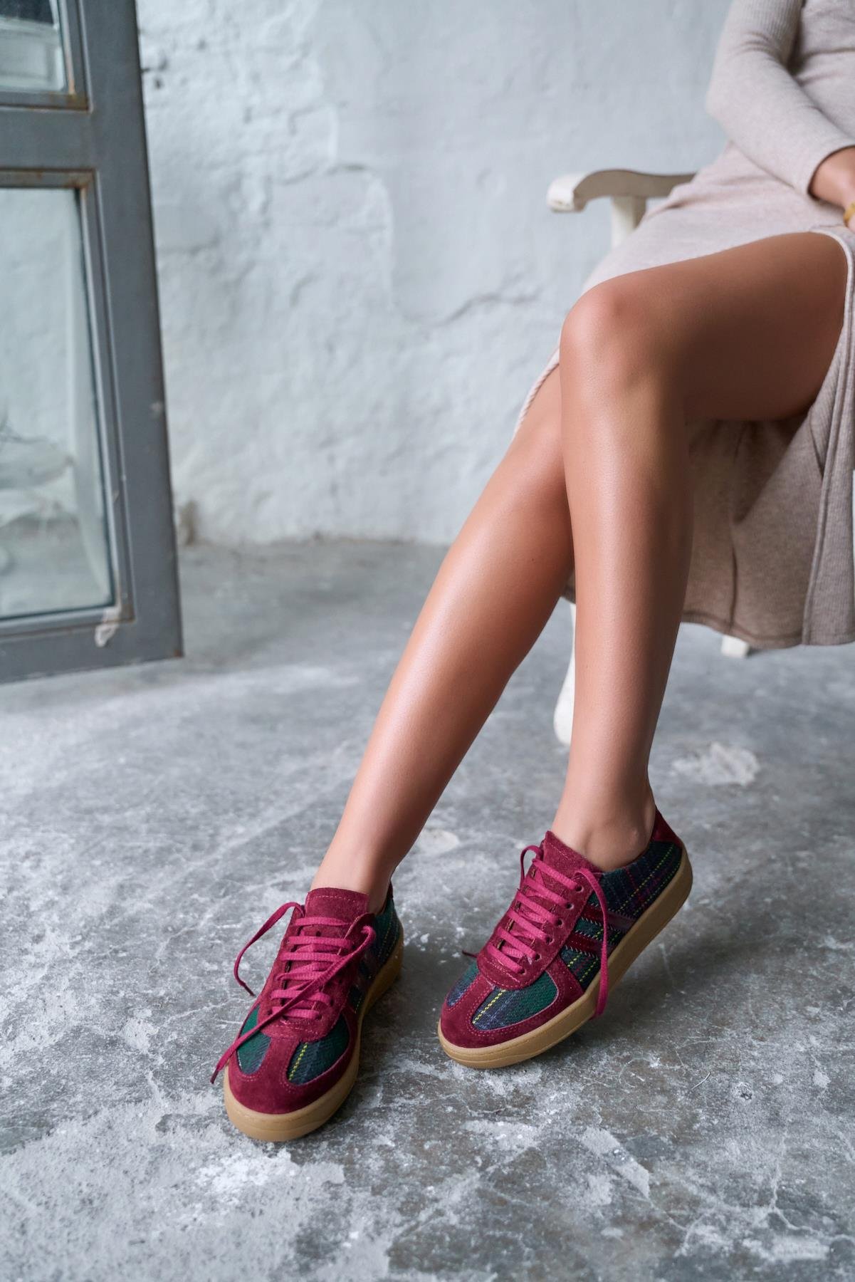 SCOTİSH BORDO EKOSE SPOR AYAKKABI