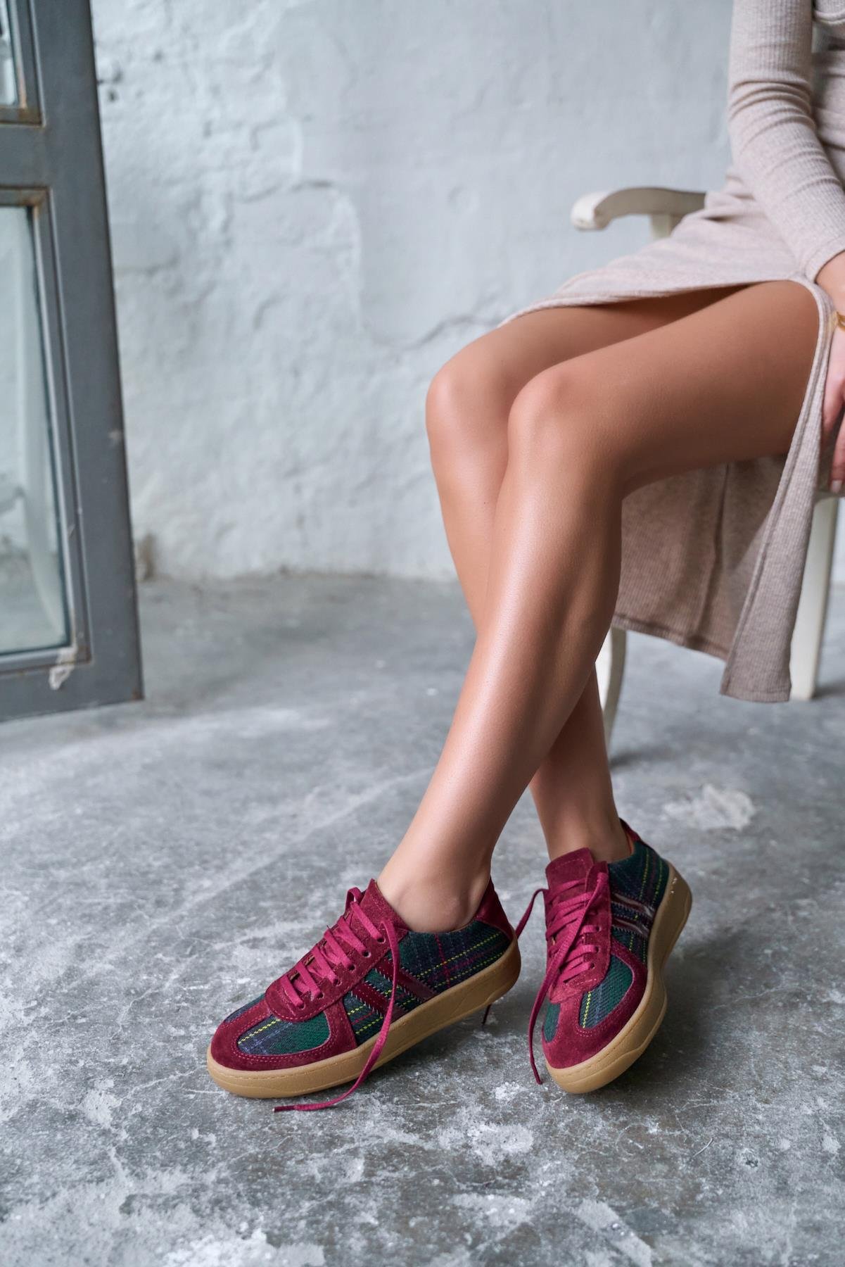 SCOTİSH BORDO EKOSE SPOR AYAKKABI