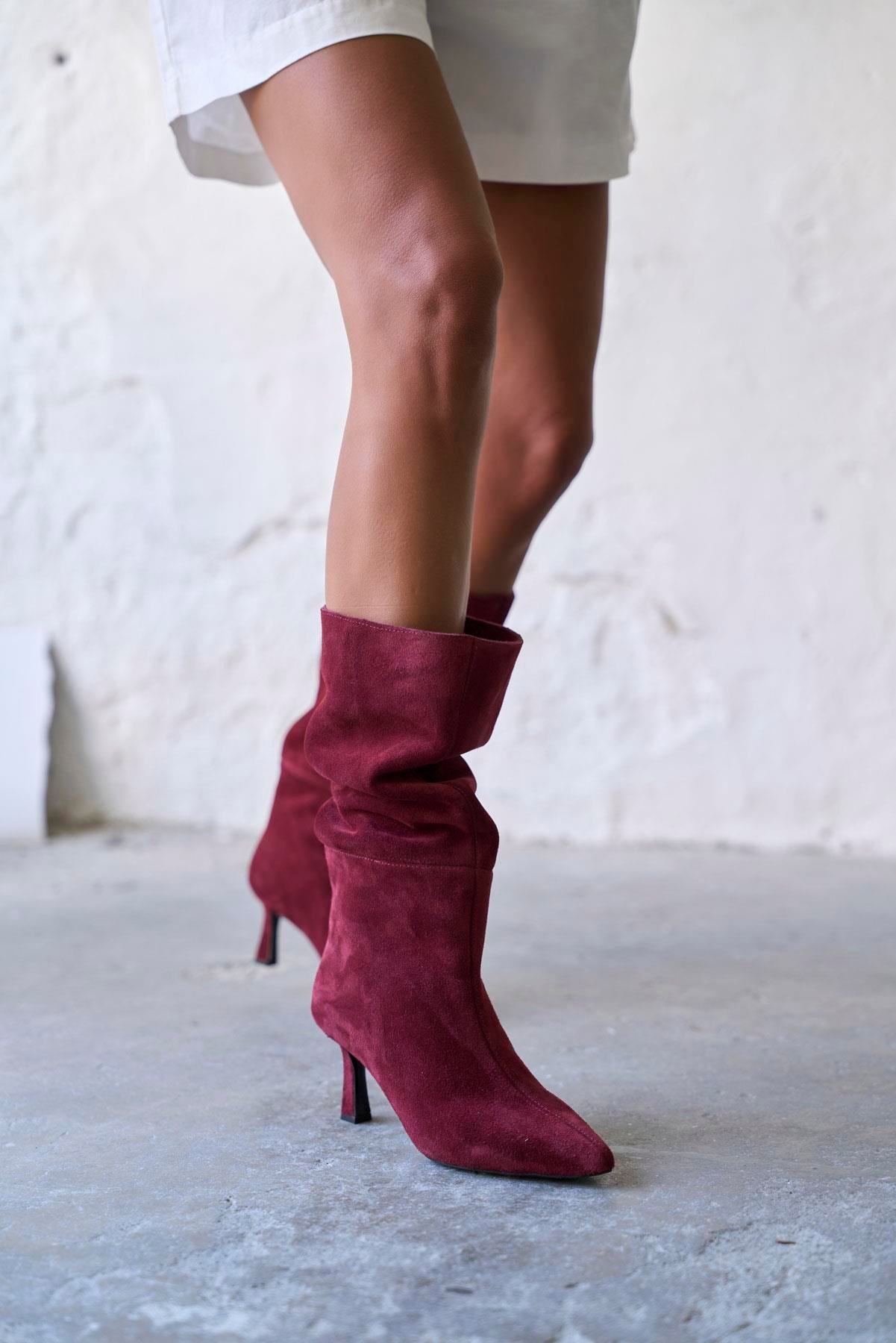 SETLA BORDO SÜET ÇİZME