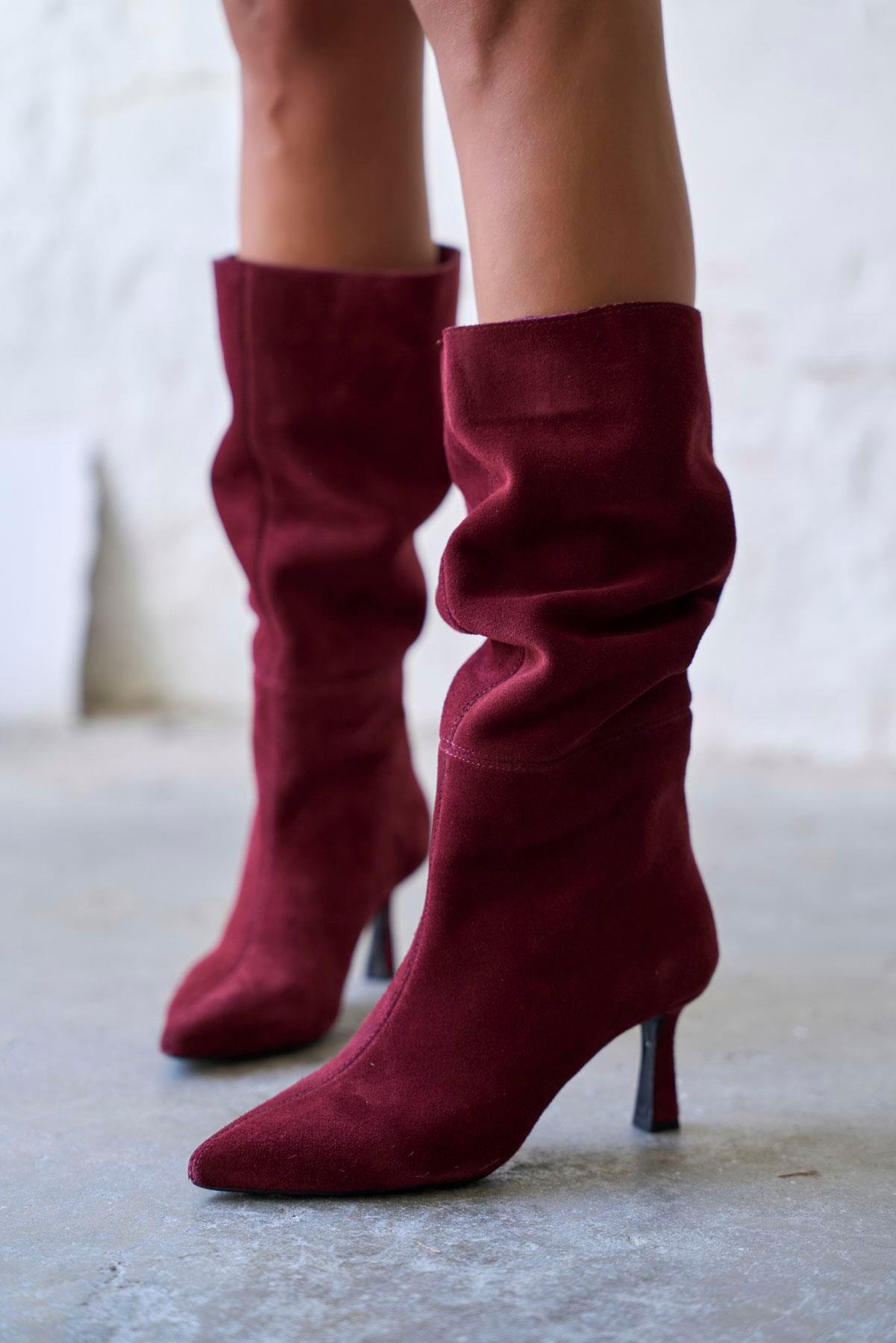 SETLA BORDO SÜET ÇİZME