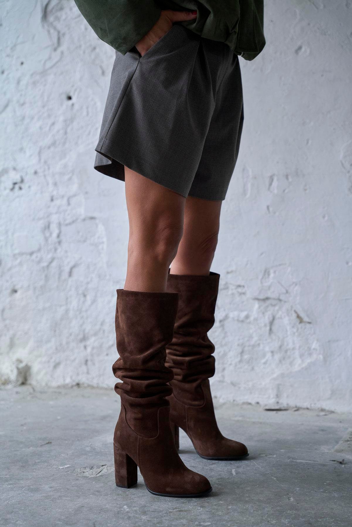 SİENTO KAHVE SÜET ÇİZME