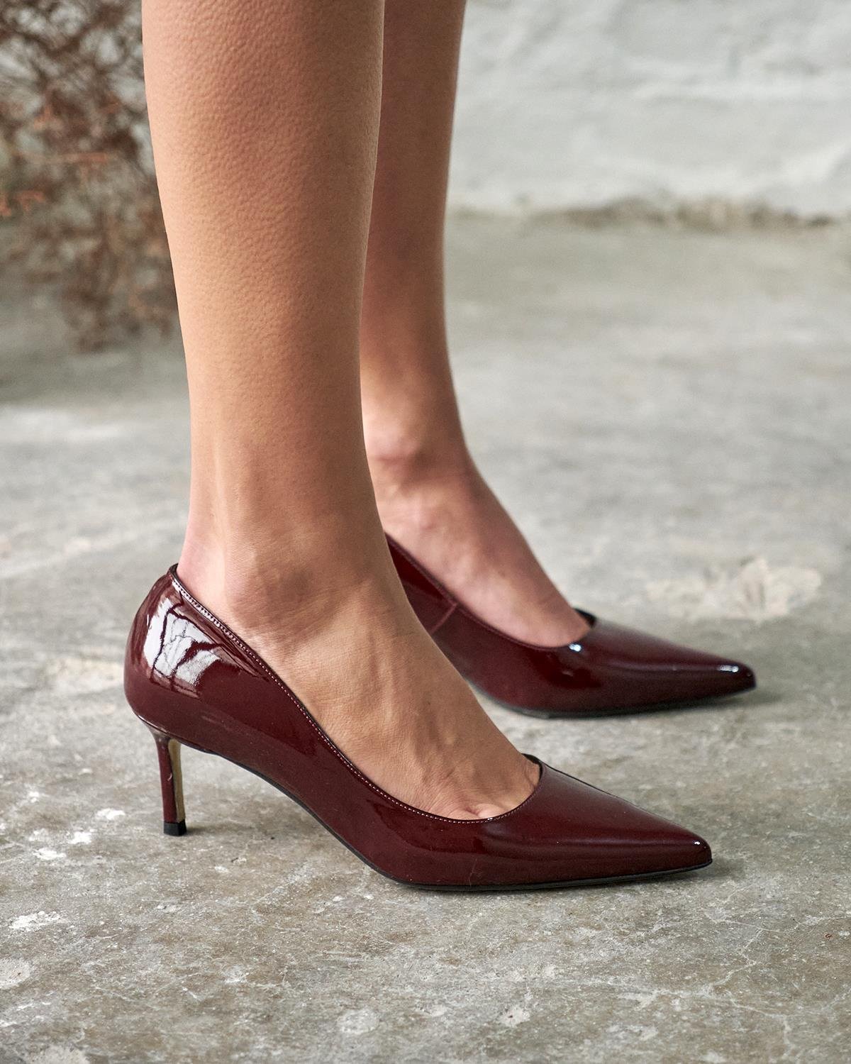 SİSTA 5 CM BORDO RUGAN STİLETTO