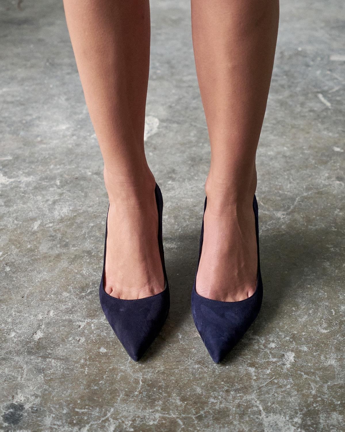 SİSTA 5 CM LACİVERT SÜET STİLETTO