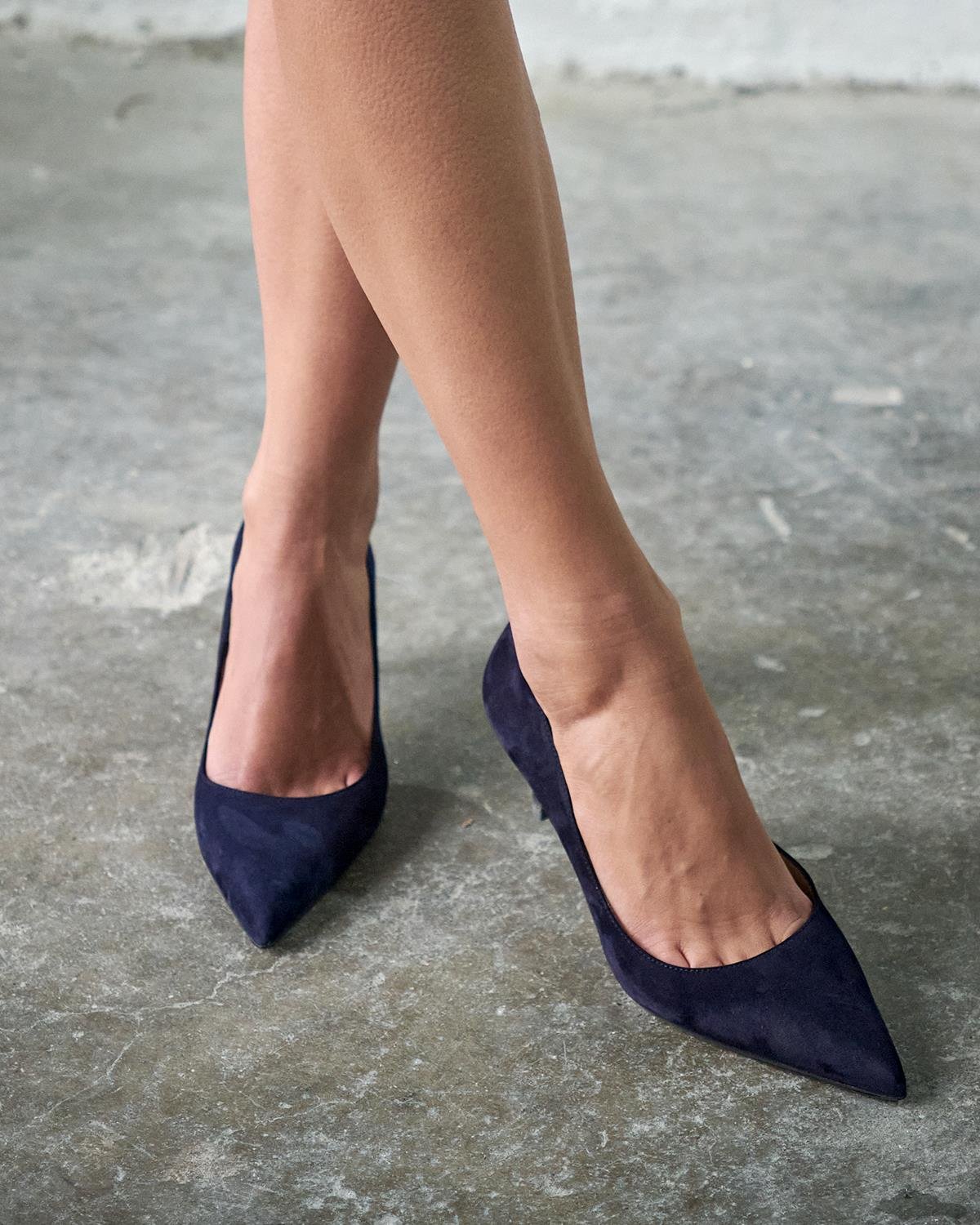 SİSTA 5 CM LACİVERT SÜET STİLETTO