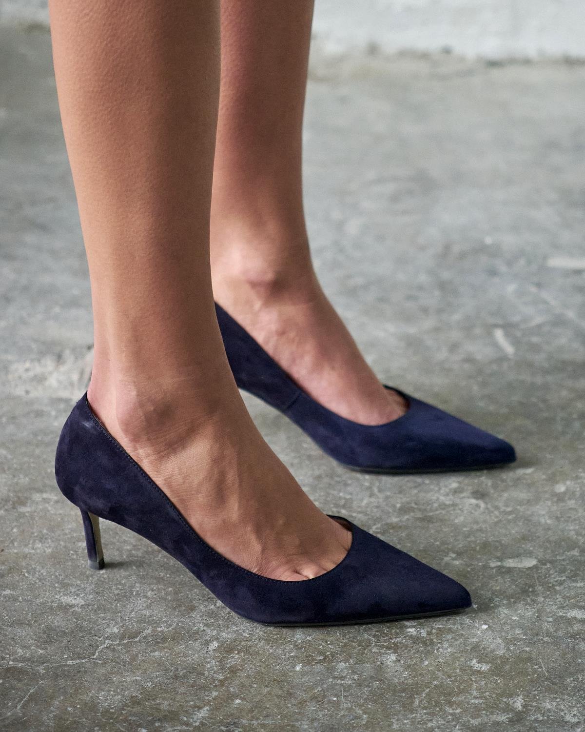 SİSTA 5 CM LACİVERT SÜET STİLETTO