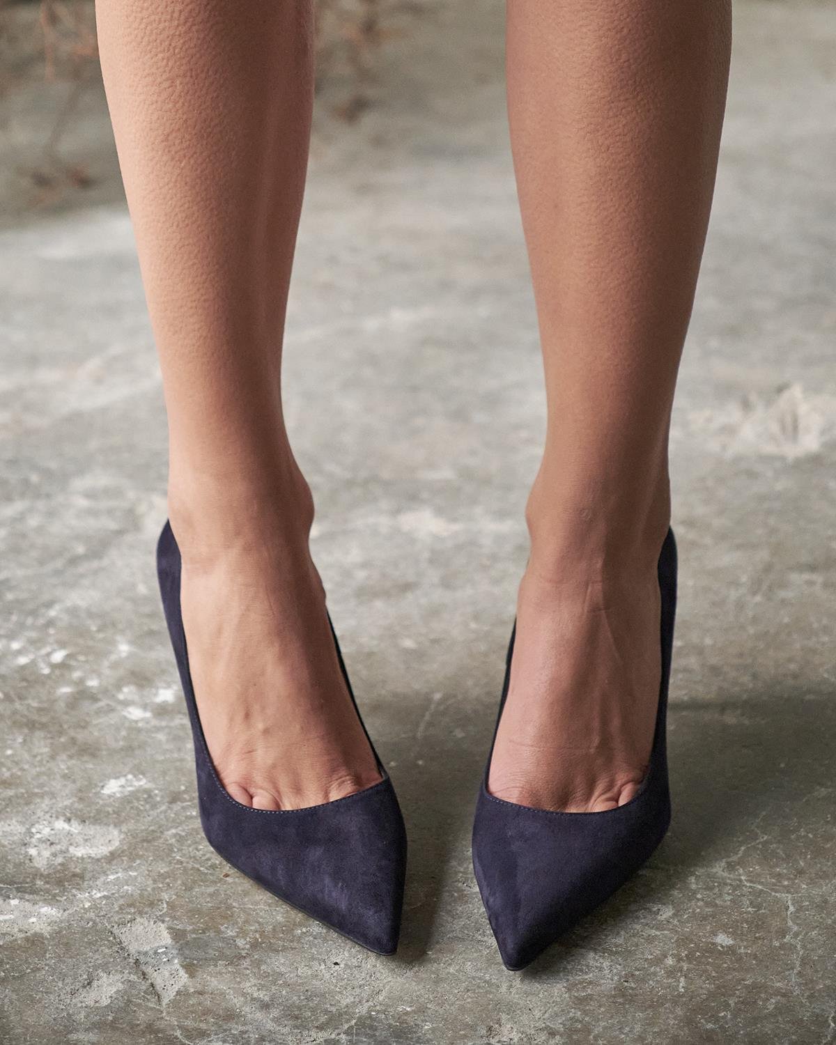 SİSTA 8 CM LACİVERT SÜET STİLETTO