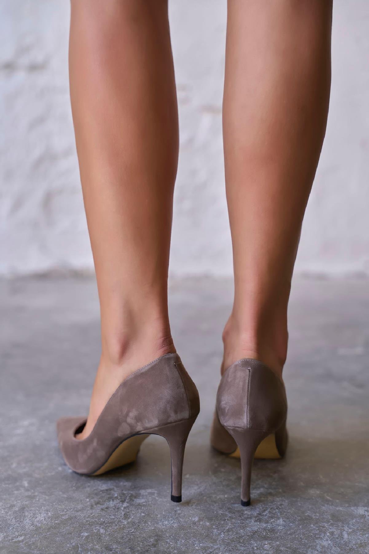 SİSTA 8 CM VİZON SÜET STİLETTO