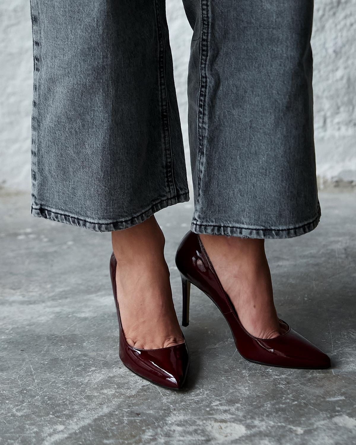 SİTY 10 CM BORDO RUGAN STİLETTO