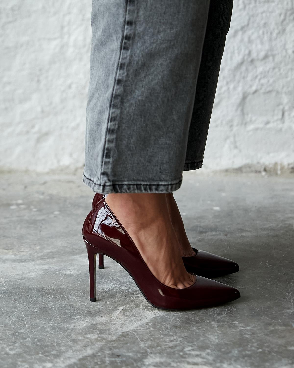 SİTY 10 CM BORDO RUGAN STİLETTO