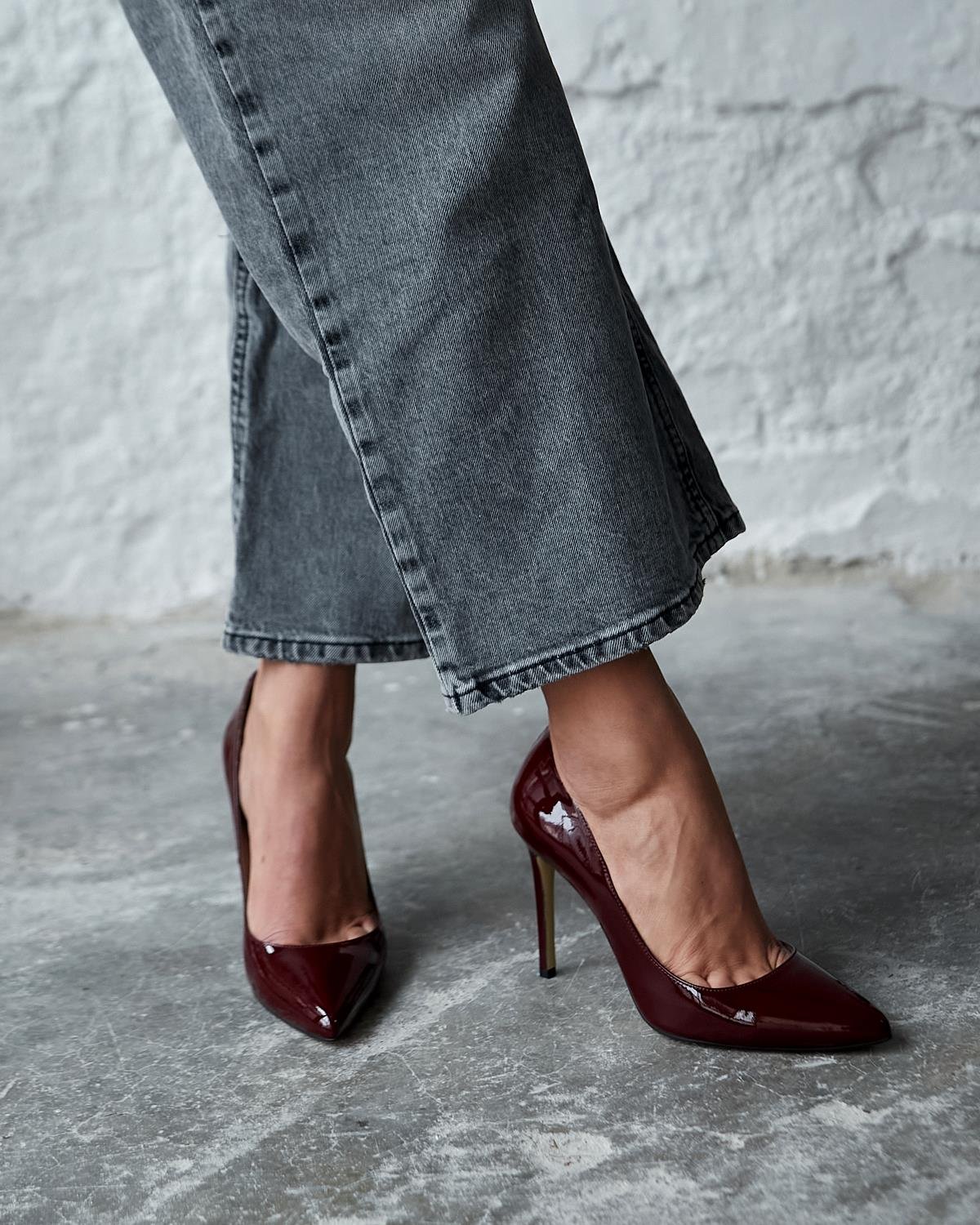 SİTY 10 CM BORDO RUGAN STİLETTO