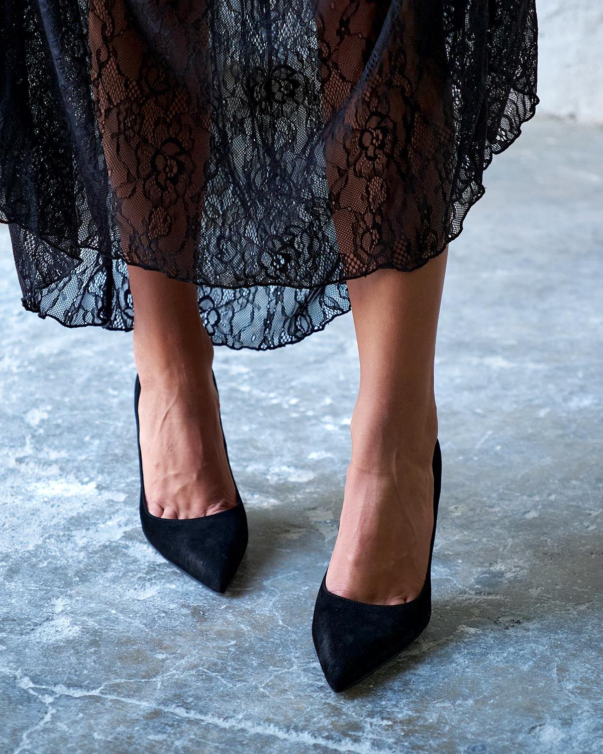 SİTY 10 CM SİYAH SÜET NATURAL TABAN