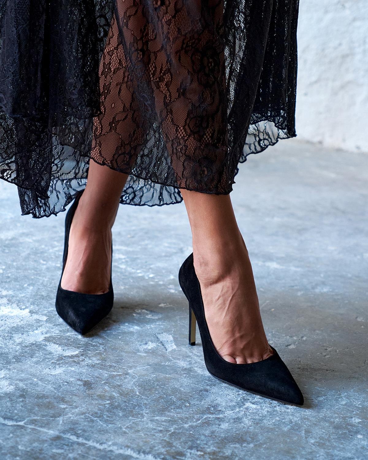 SİTY 10 CM SİYAH SÜET NATURAL TABAN