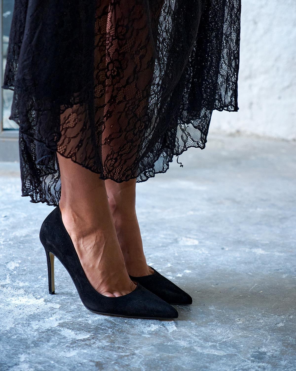 SİTY 10 CM SİYAH SÜET NATURAL TABAN