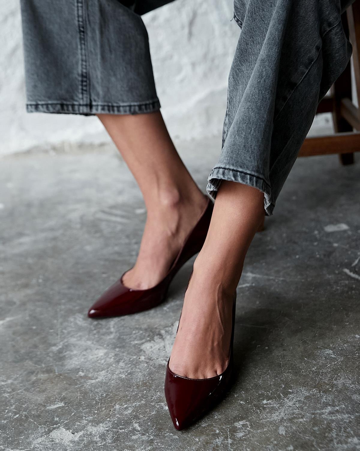 SİTY 5 CM BORDO RUGAN STİLETTO