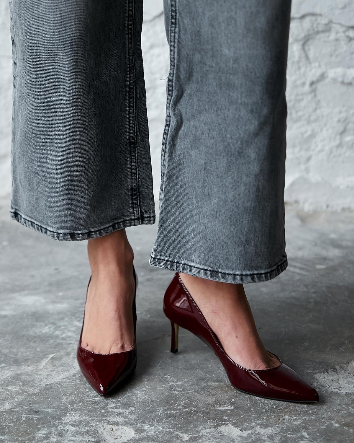 SİTY 5 CM BORDO RUGAN STİLETTO