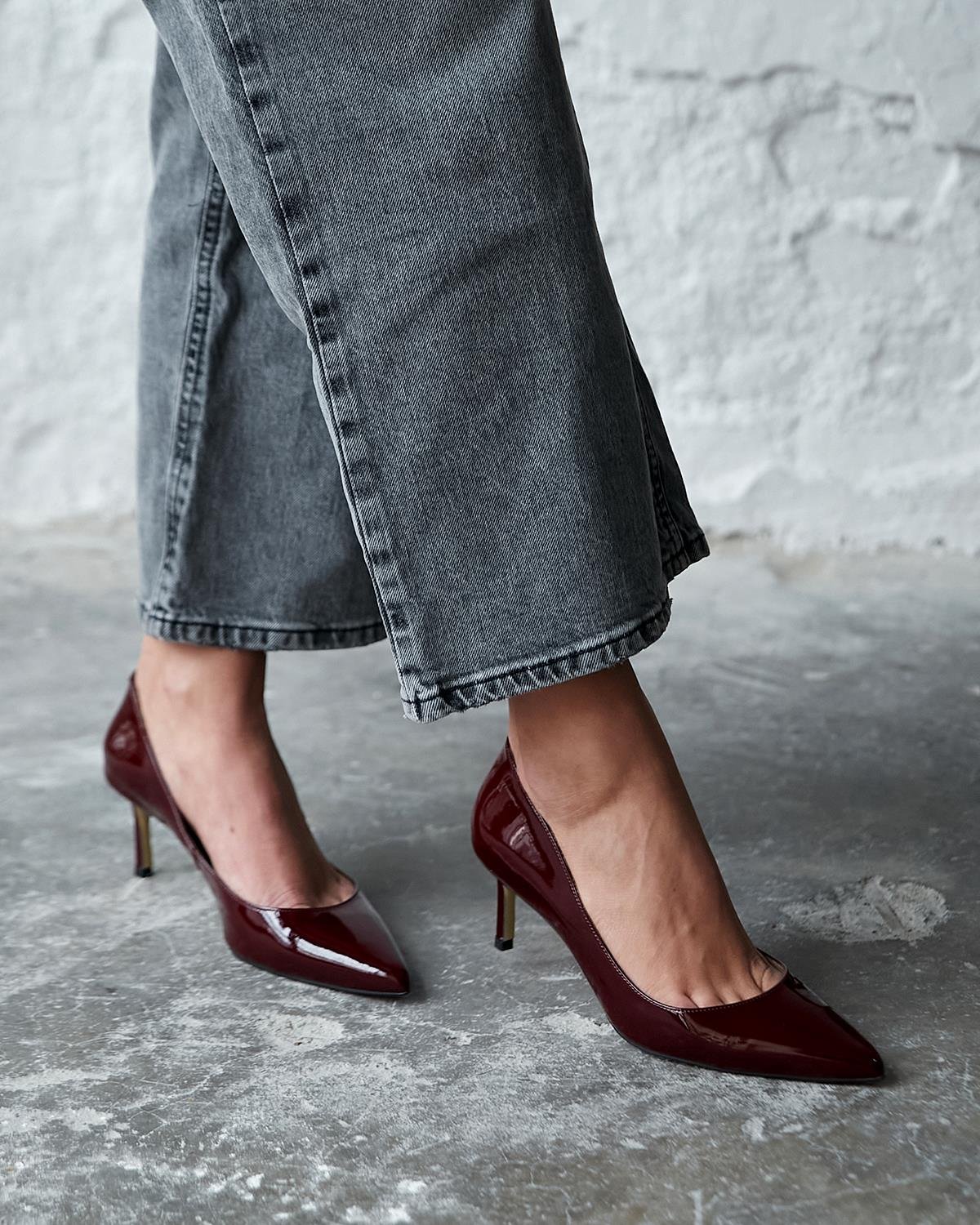 SİTY 5 CM BORDO RUGAN STİLETTO