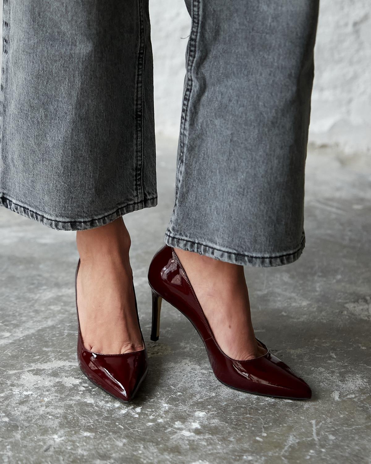 SİTY 8 CM BORDO RUGAN STİLETTO