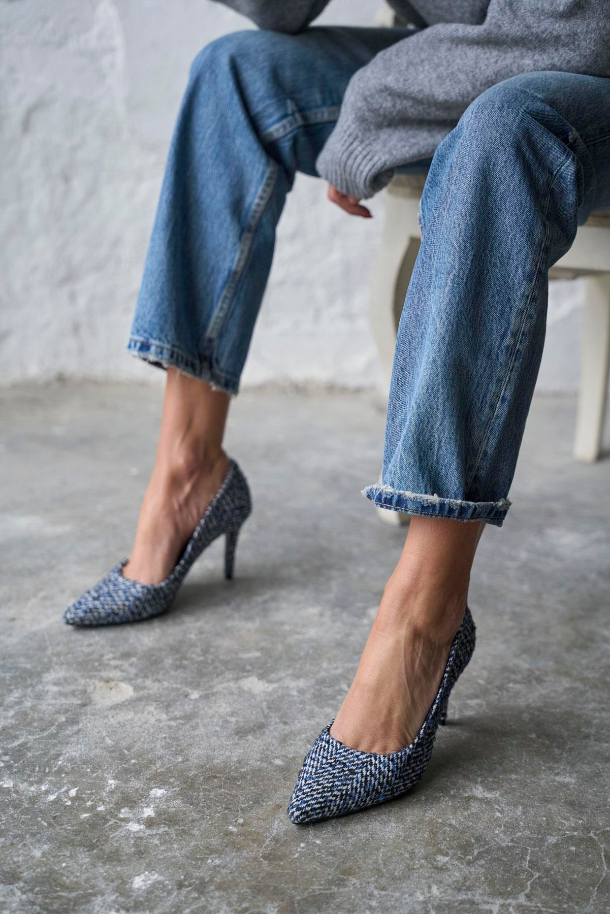 SPEZİA LACİVERT TÜVİT STİLETTO