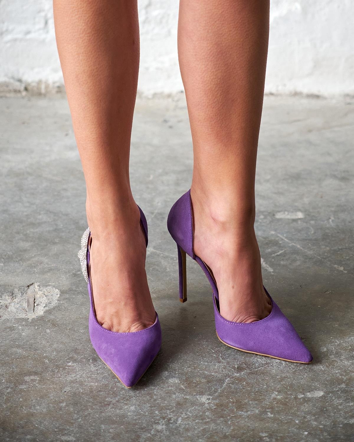 SPOTY MOR SÜET TOPUKLU AYAKKABI 