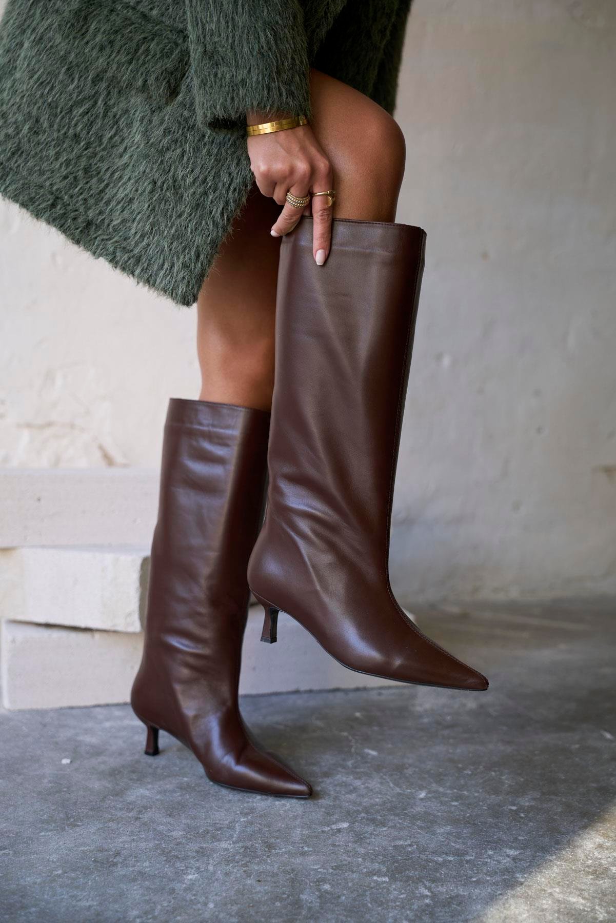 SUPRİS KAHVE DERİ ÇİZME