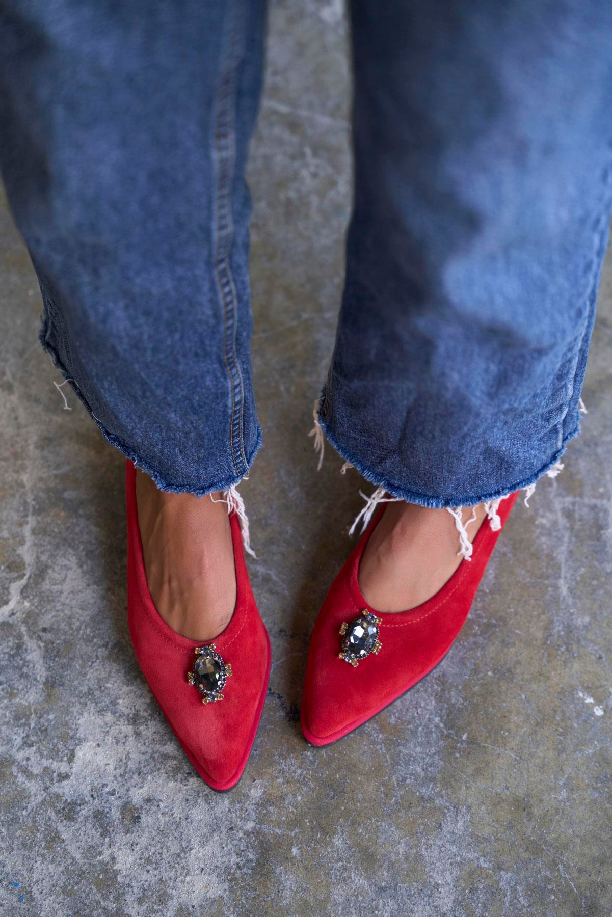 TELLES KIRMIZI SÜET BABET