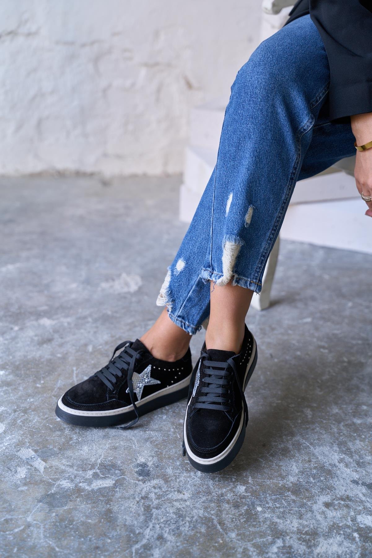 TERREN SİYAH SÜET SPOR AYAKKABI