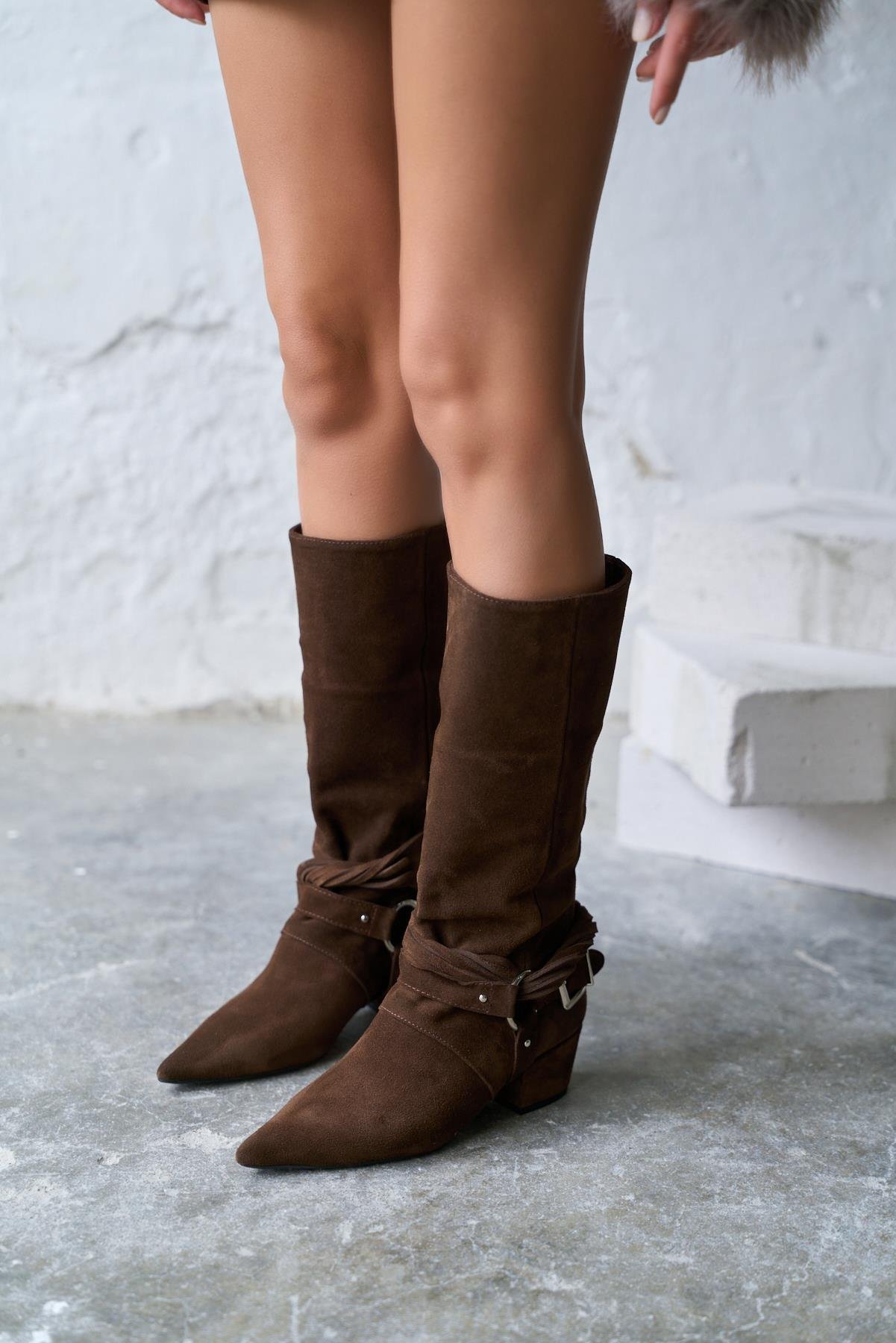 UGARTE KAHVE SÜET KOVBOY ÇİZME