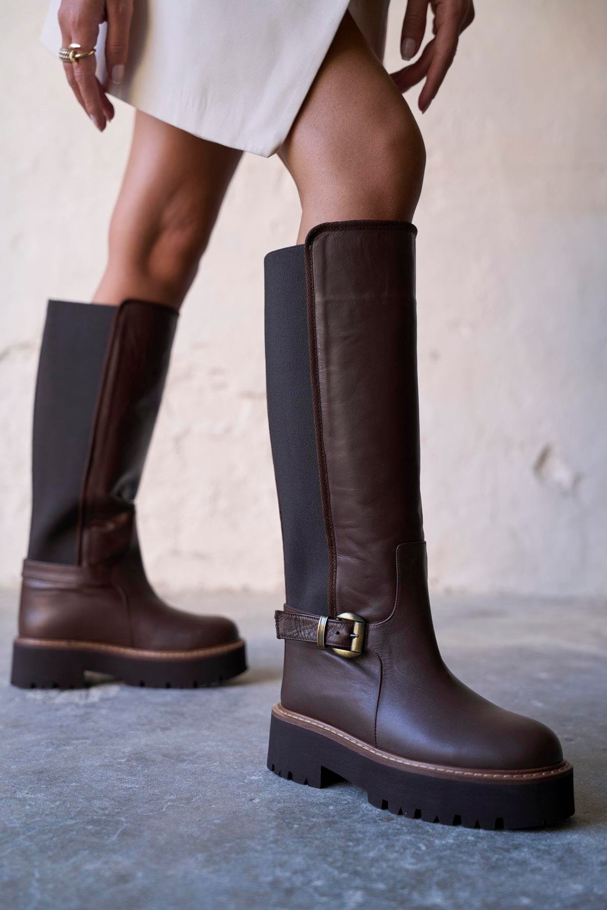 VANELLA KAHVE DERİ ÇİZME