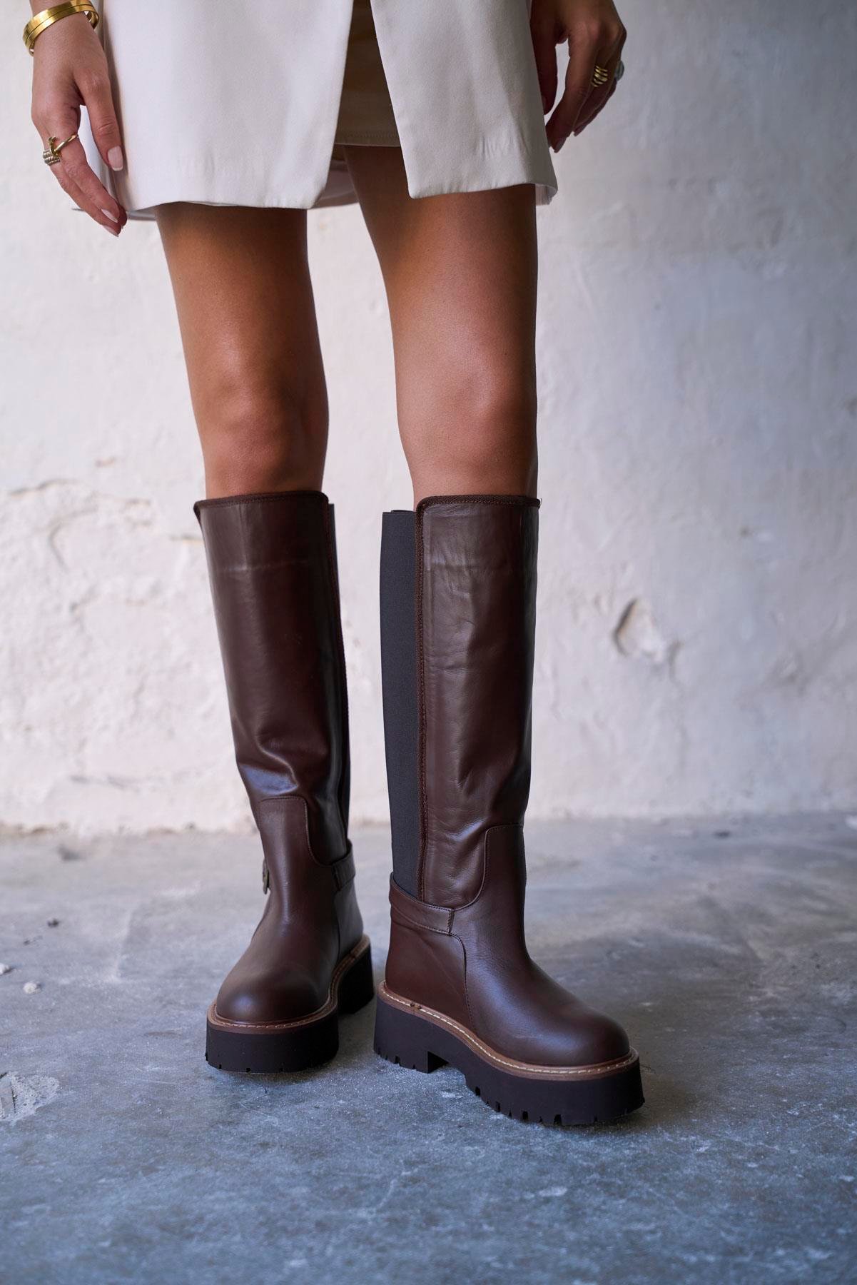 VANELLA KAHVE DERİ ÇİZME