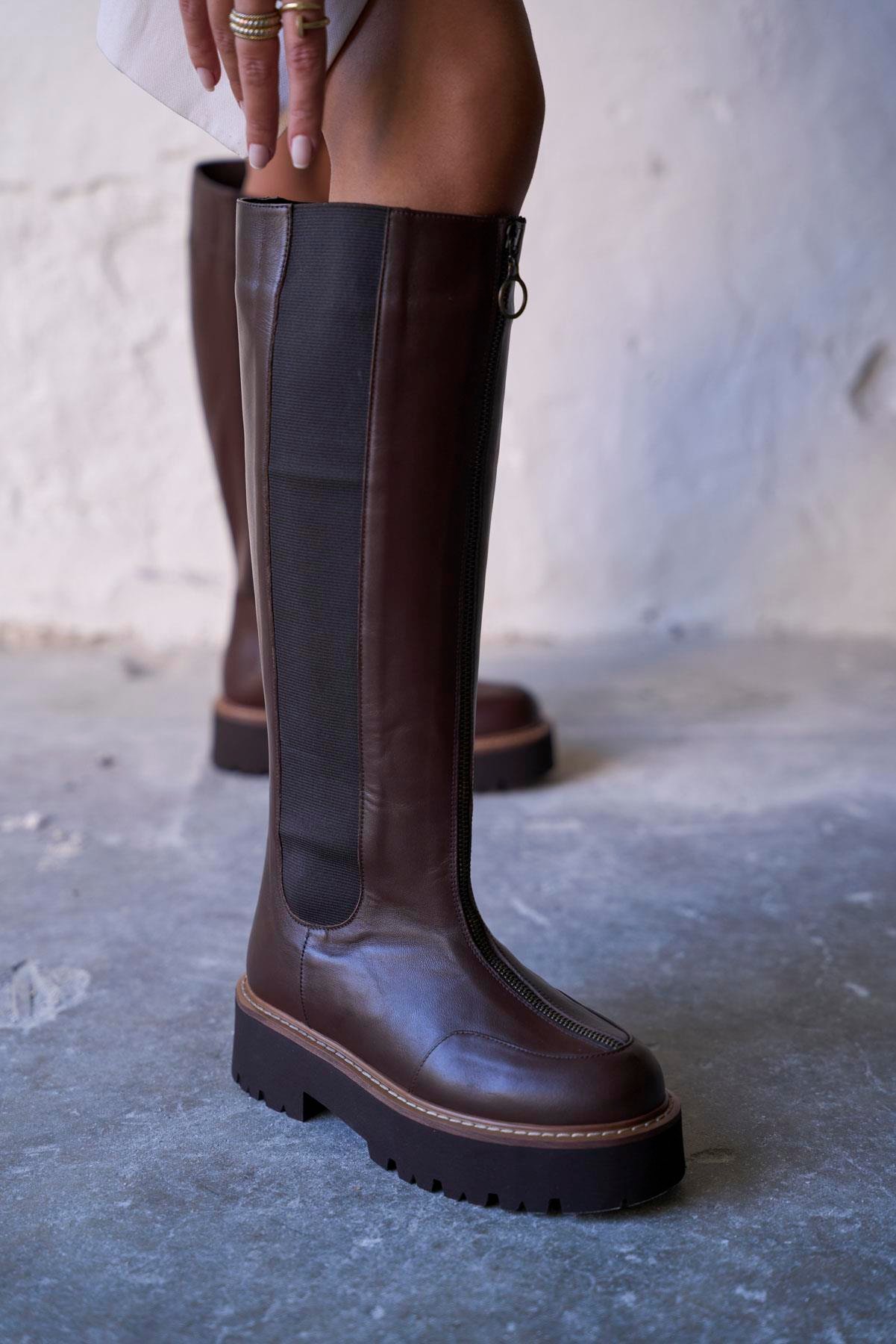 VAYNO KAHVE DERİ ÇİZME