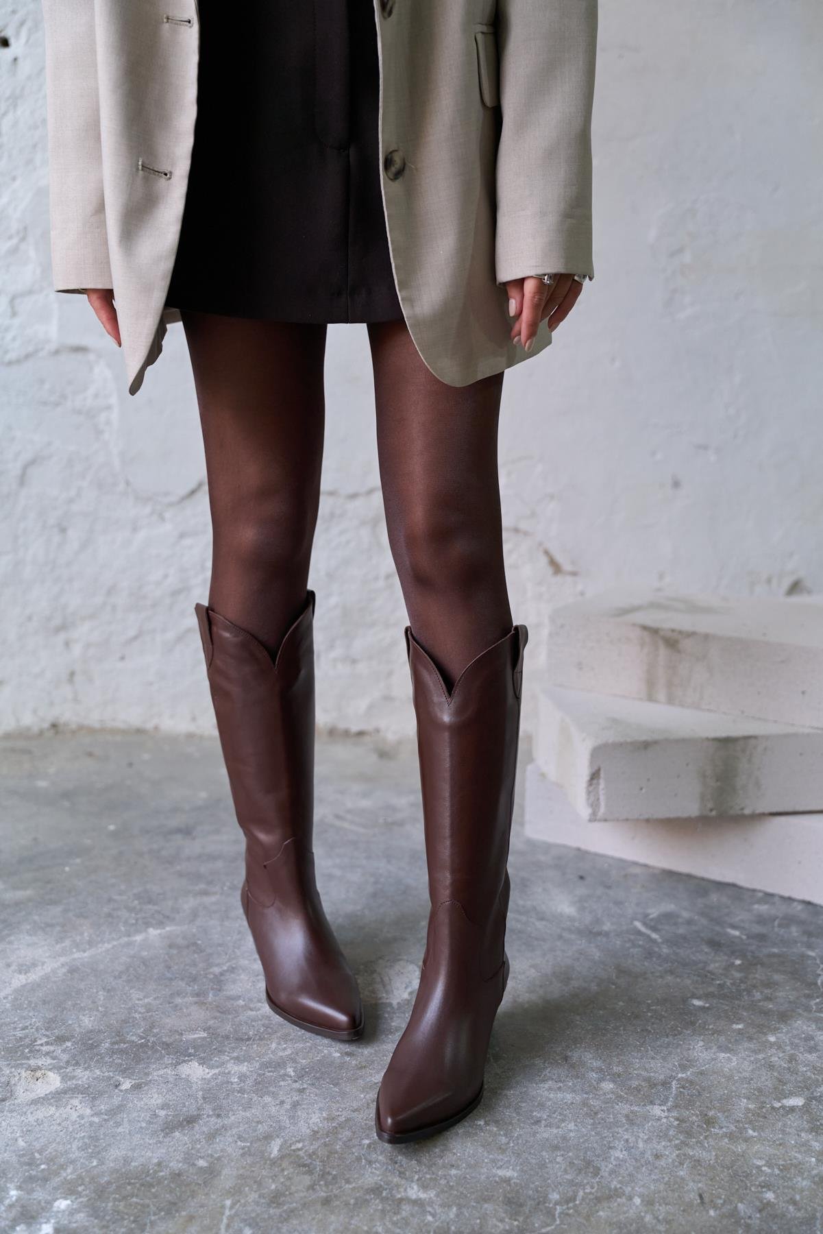 WEEKEND KAHVE DERİ KOVBOY ÇİZME