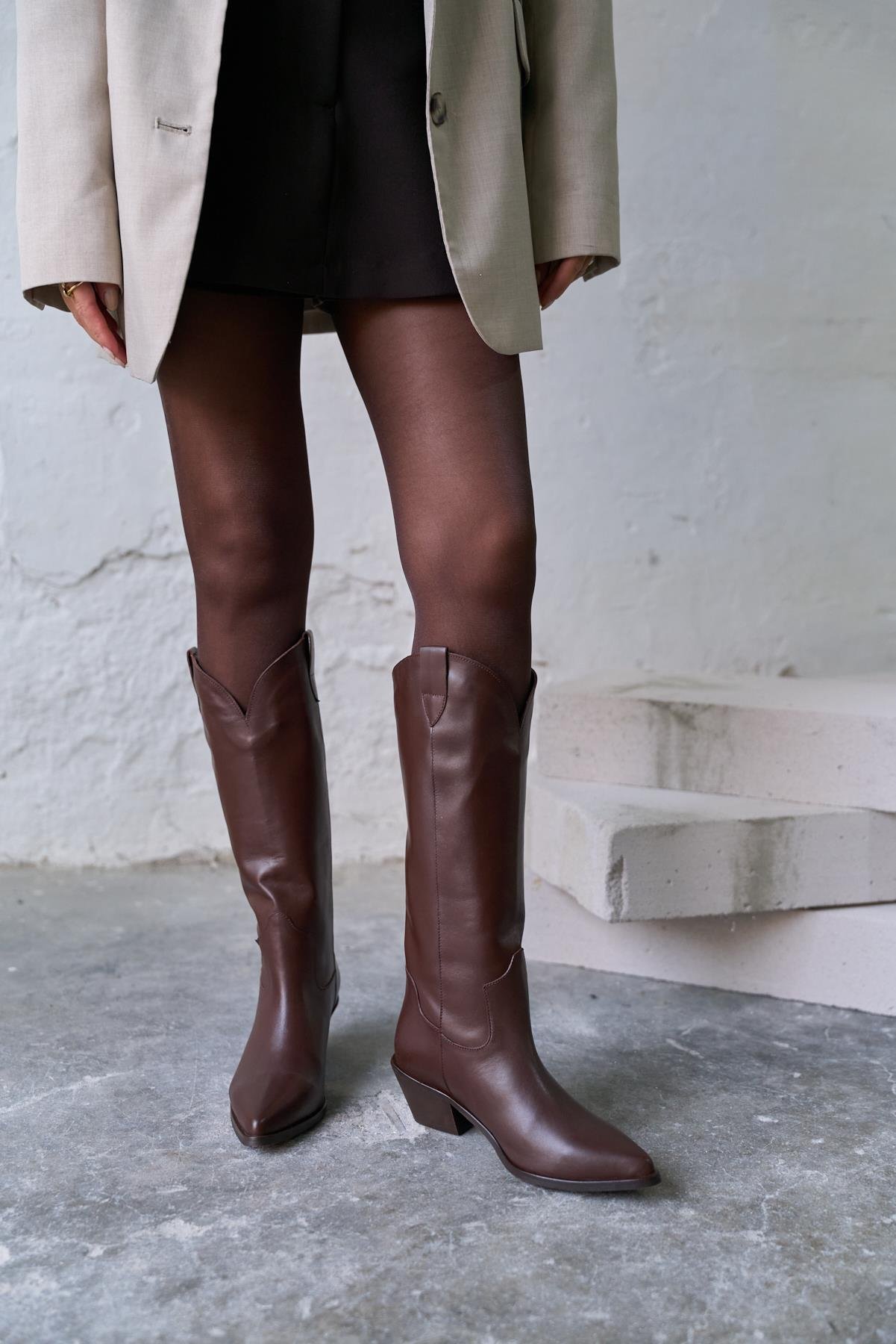 WEEKEND KAHVE DERİ KOVBOY ÇİZME