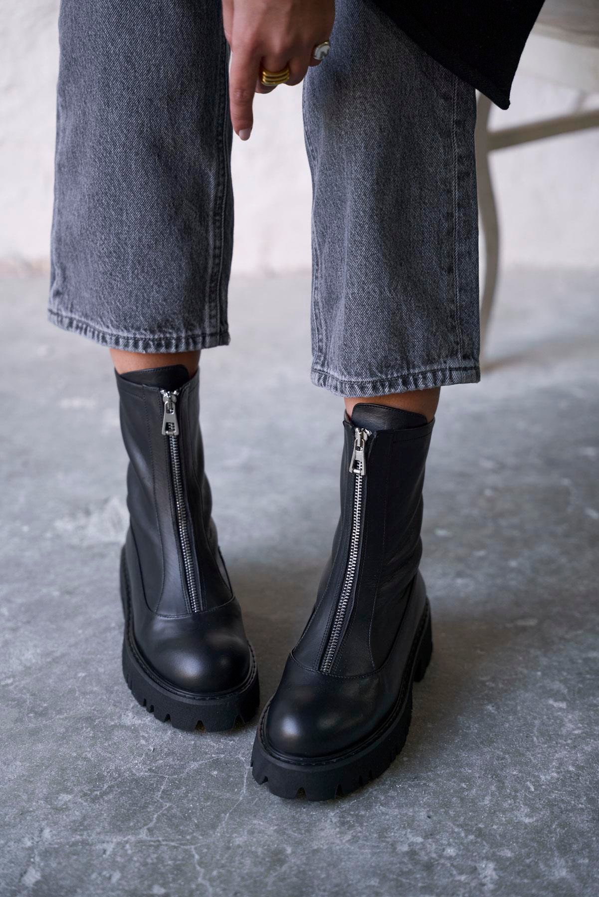 ZİW SİYAH DERİ BOT