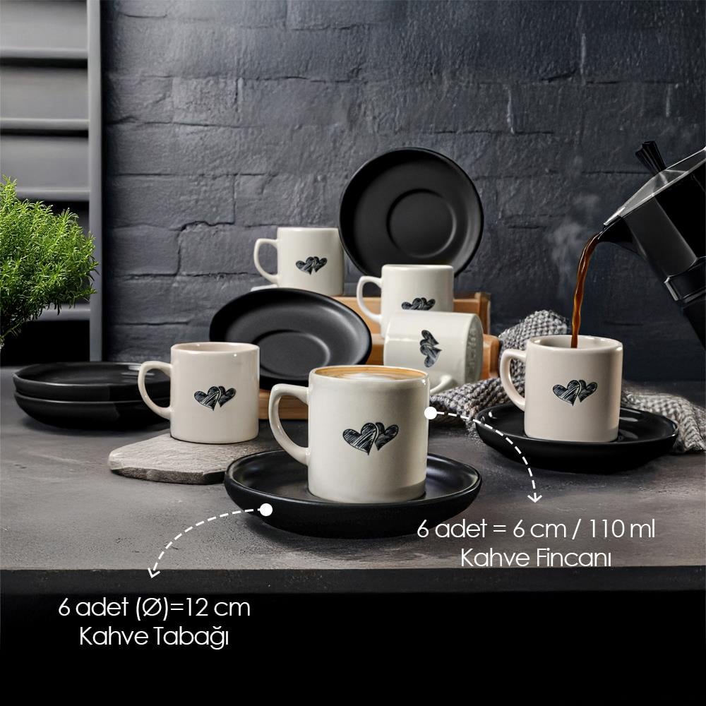 Amour Nordic Kahve Takımı 12 Parça 6 Kişilik 22661
