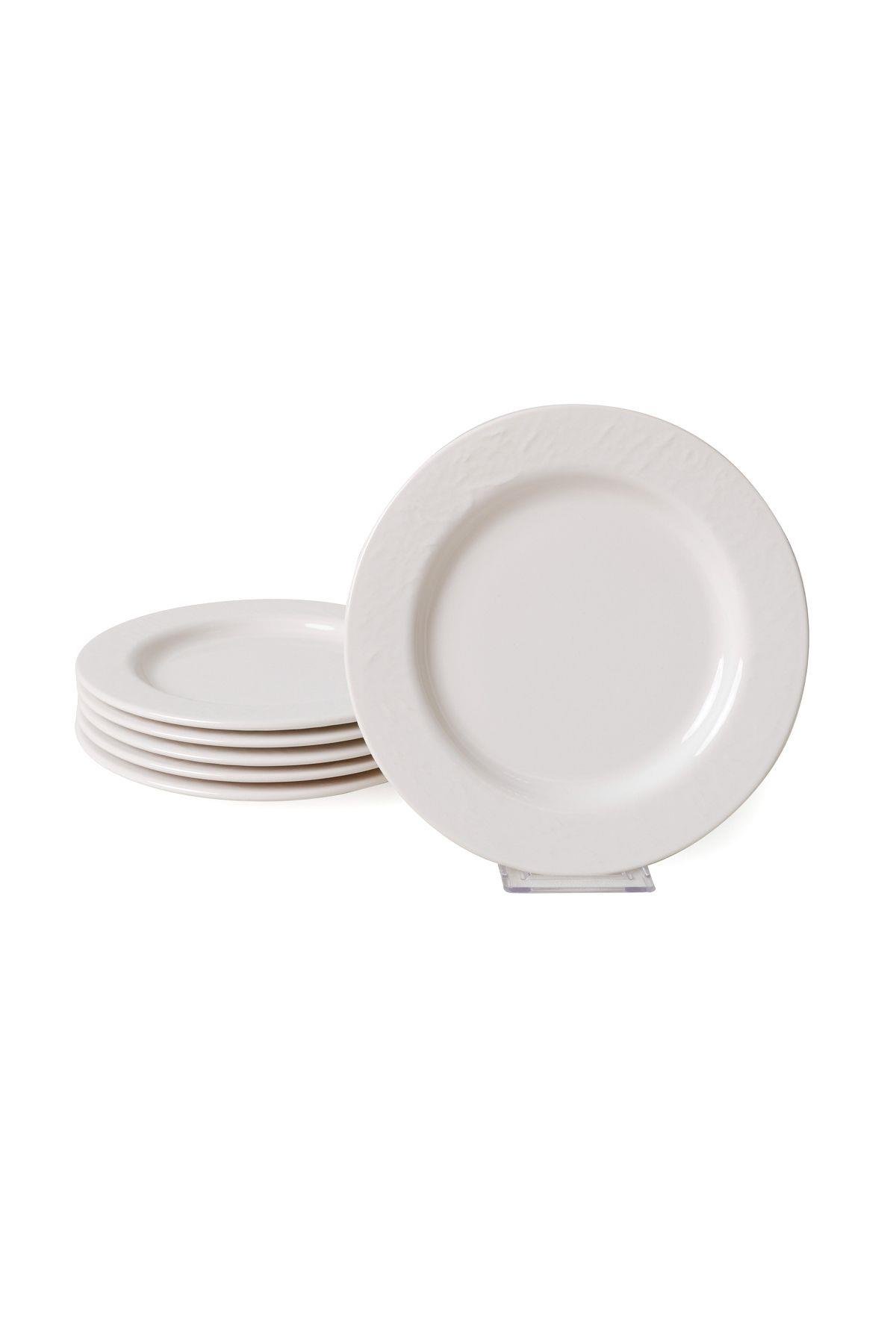 Beyaz İyonya Pasta Tabağı 22 Cm 6 Adet 006