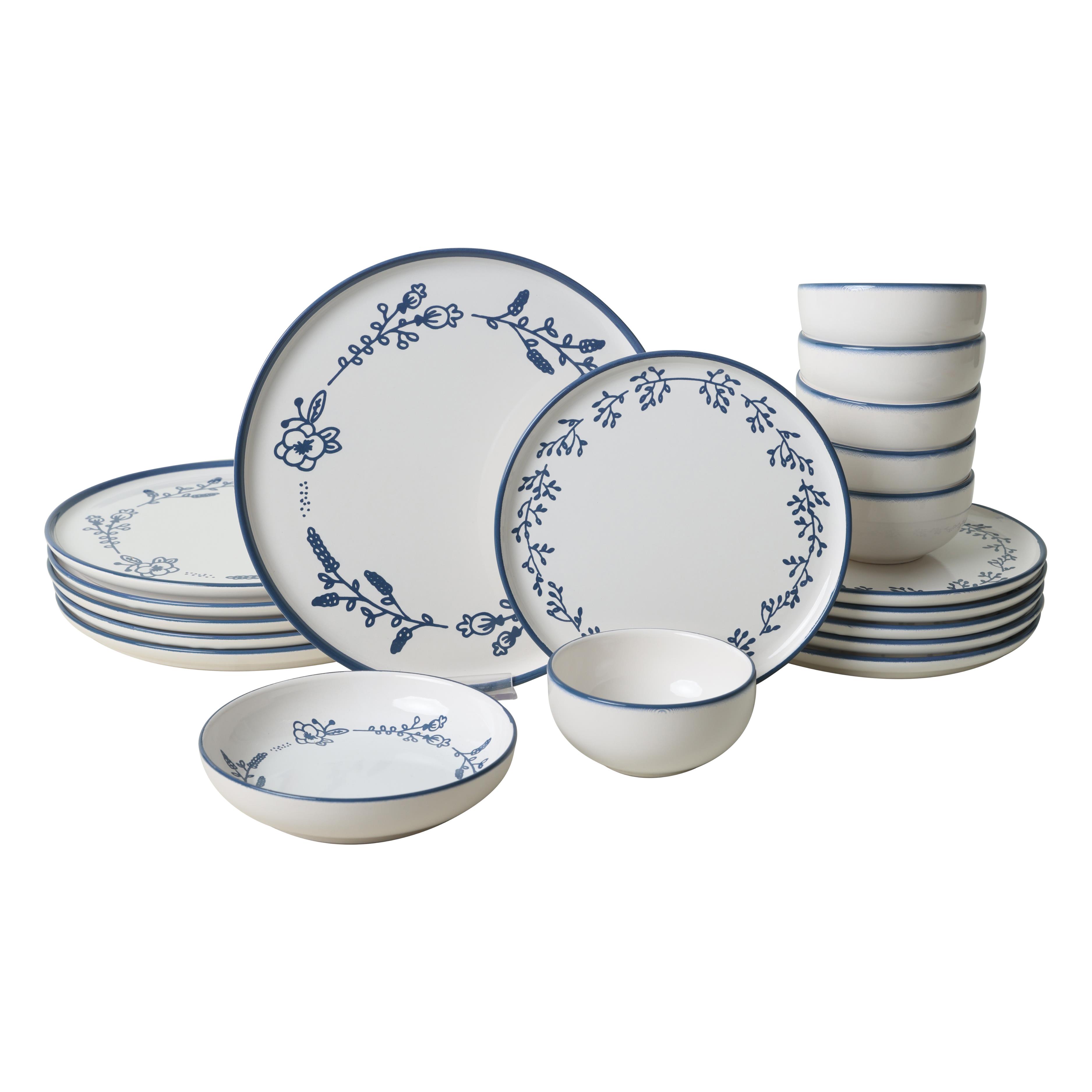 Blue Bloom Yemek Takımı 24 Parça 6 Kişilik 22810-11-12