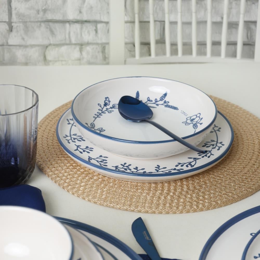 Blue Bloom Yemek Takımı 24 Parça 6 Kişilik 22810-11-12