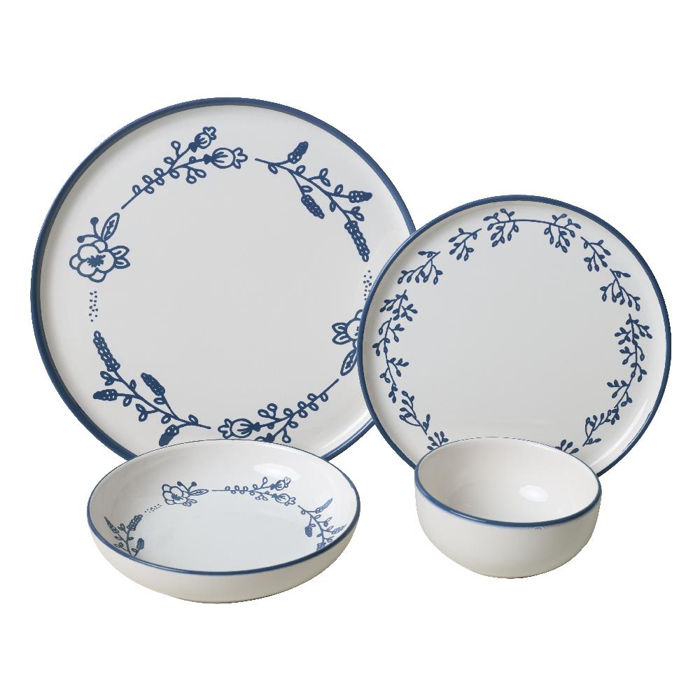 Blue Bloom Yemek Takımı 24 Parça 6 Kişilik 22810-11-12