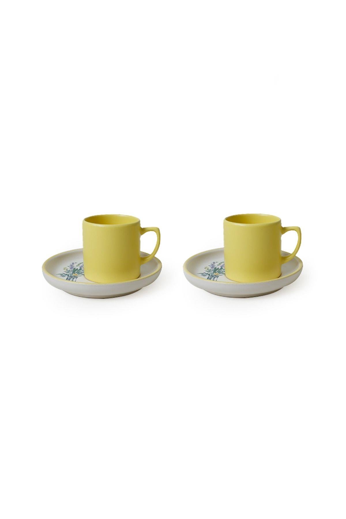 Elegant Blossoms Sarı Kahve Takımı 4 Parça 2 Kişilik 21790