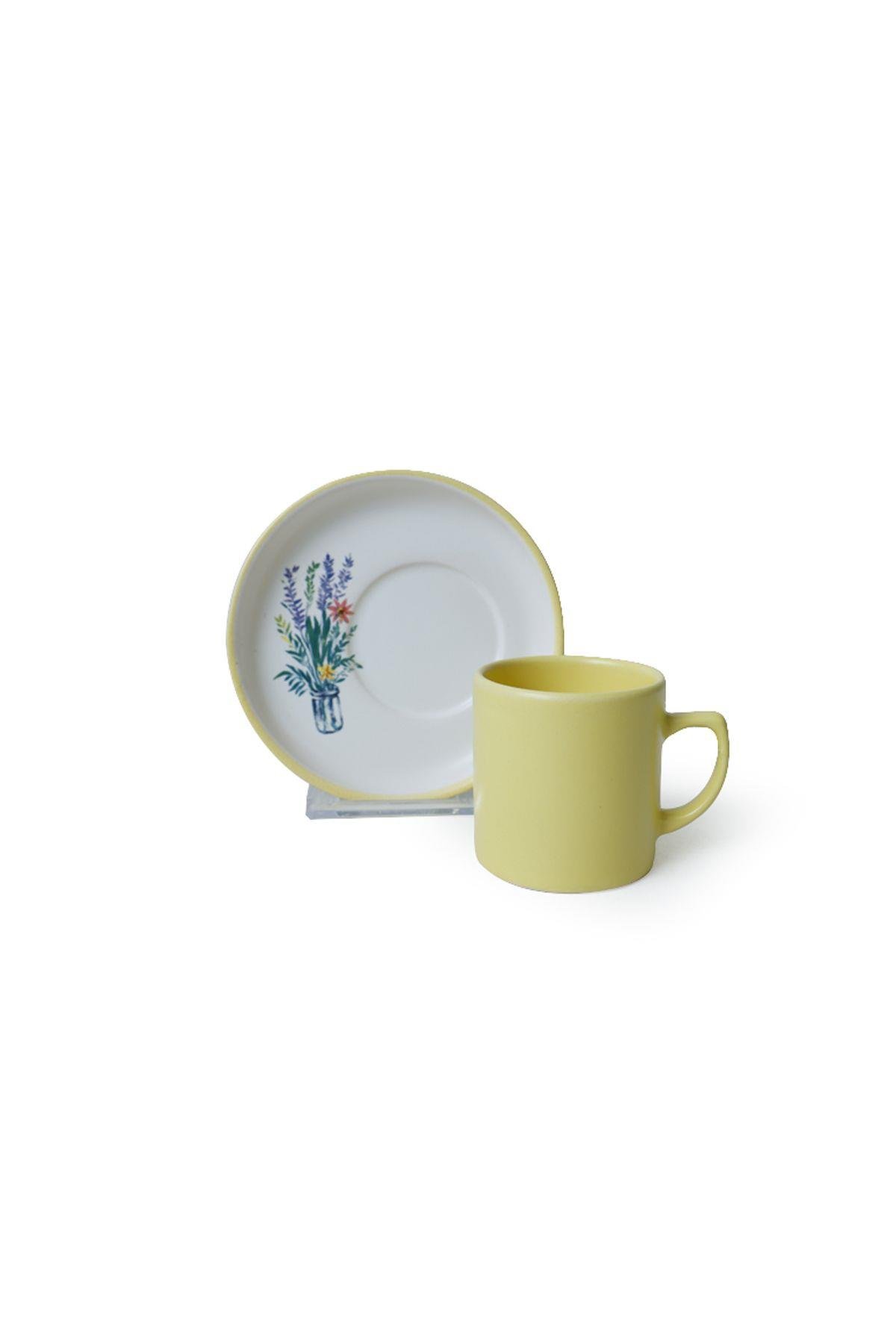 Elegant Blossoms Sarı Kahve Takımı 4 Parça 2 Kişilik 21790