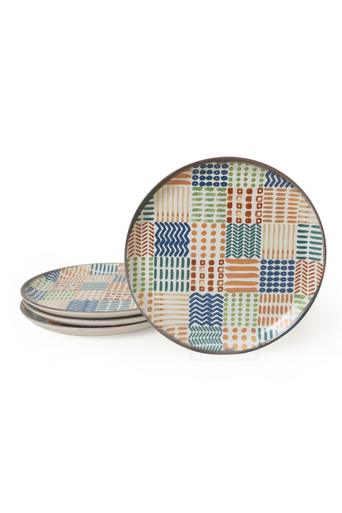 Etnik Hitit Pasta Tabağı 20 Cm 4 Adet 22552