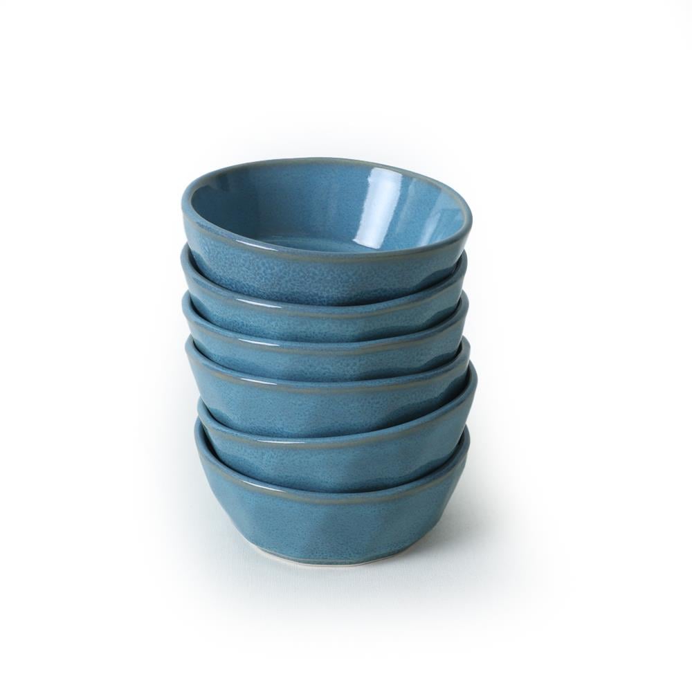 Granit Turkuaz Kristal Çerezlik / Sosluk 12 Cm 6 Adet Q07