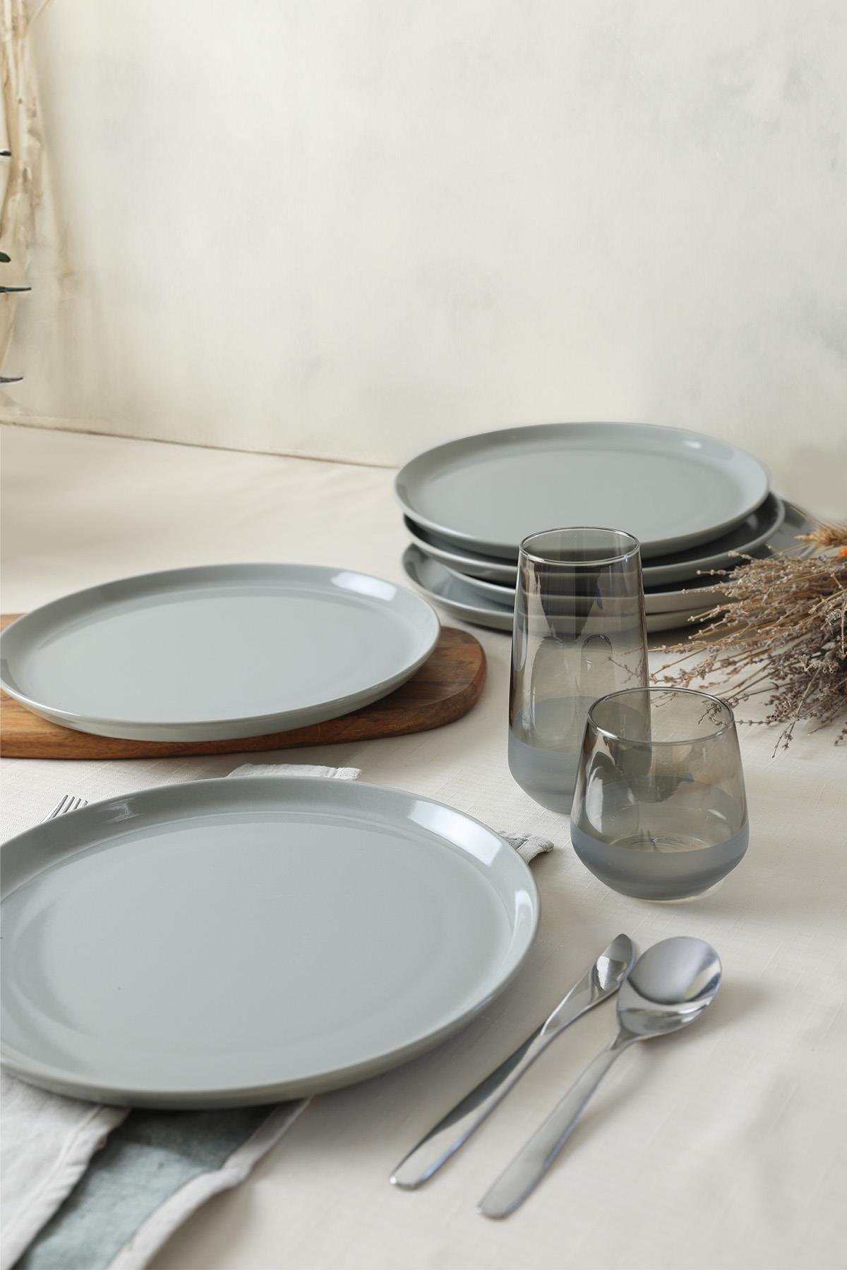 Gri Hitit Servis Tabağı 28 Cm 6 Adet 616