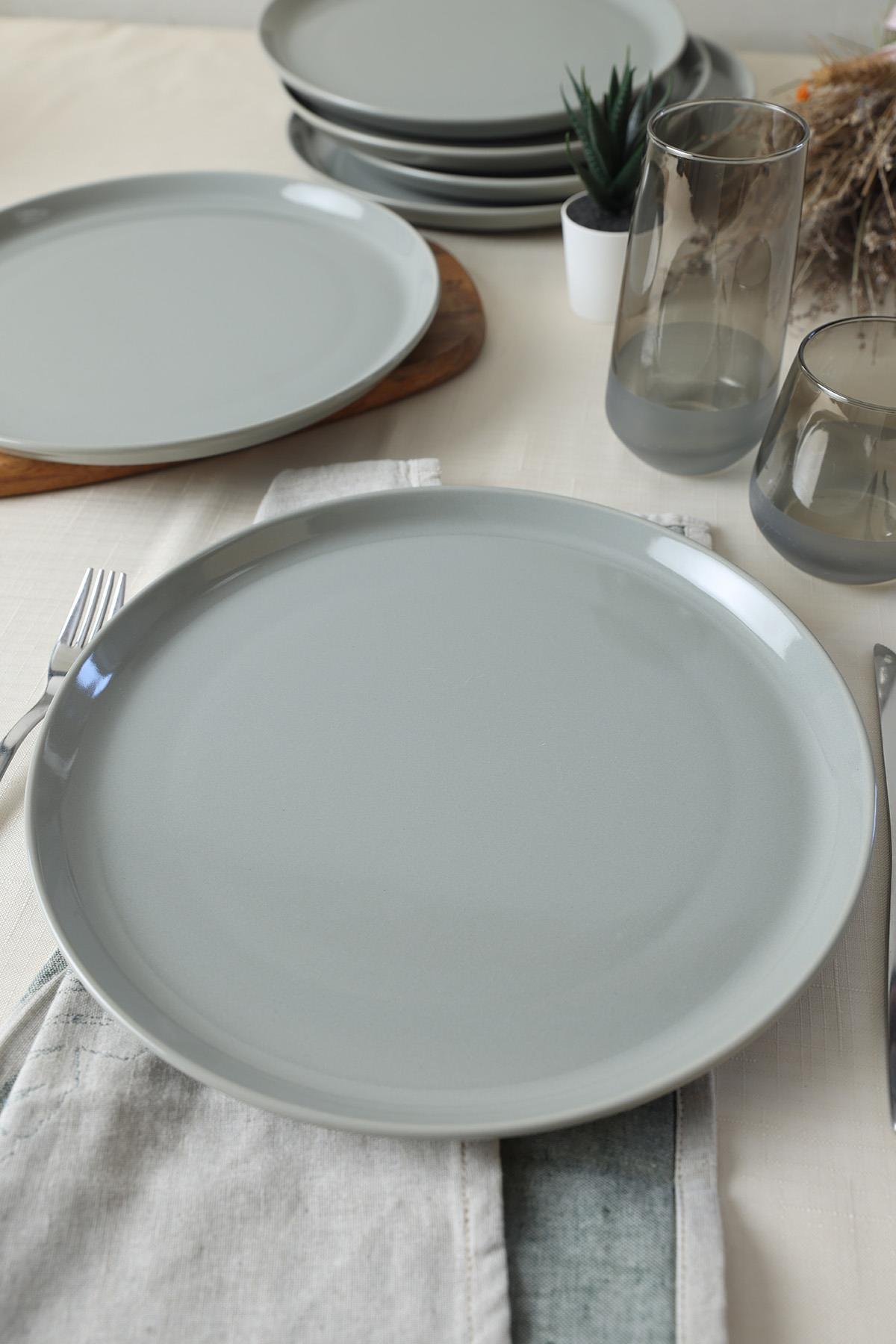 Gri Hitit Servis Tabağı 28 Cm 6 Adet 616