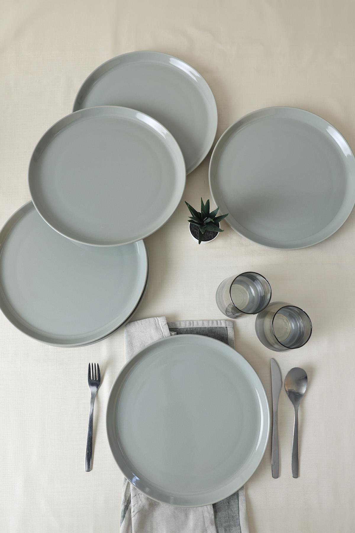 Gri Hitit Servis Tabağı 28 Cm 6 Adet 616