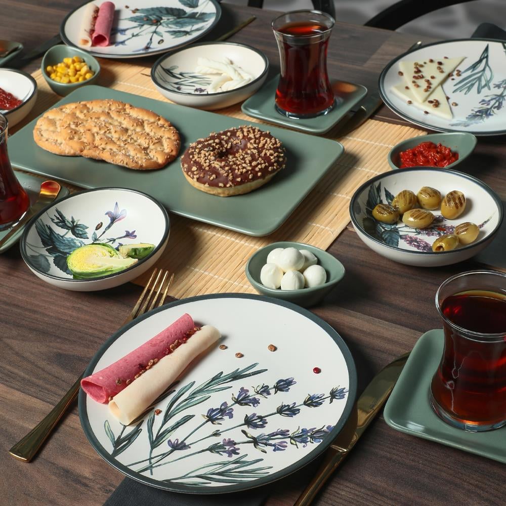 Keraart Çiçek Bahçesi Kahvaltı Takımı 21 Parça 4 Kişilik - 18939-40-42-43