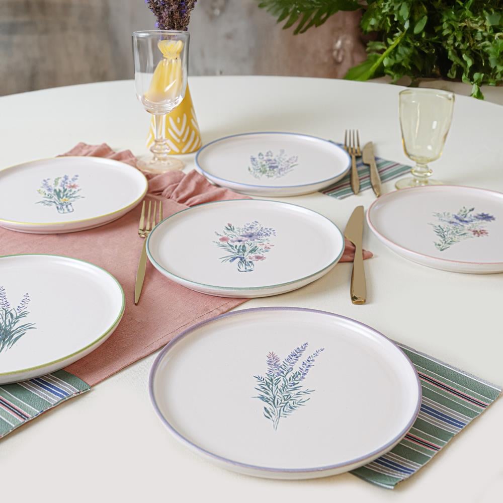 Keraart Elegant Blossoms Pasta Tabağı 22 Cm 6 Adet 21788-93