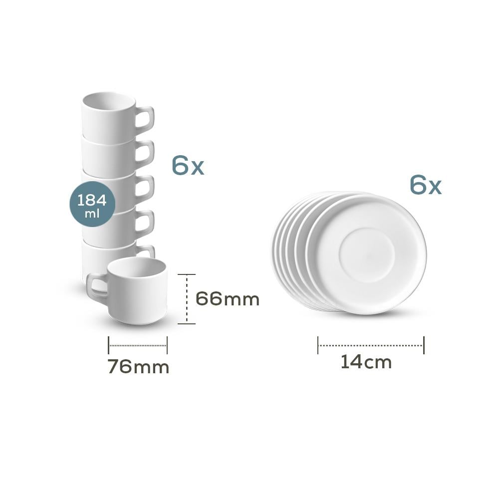 Keraart Hydra Stackable Çay Takımı 12 Parça 6 Kişilik 21279