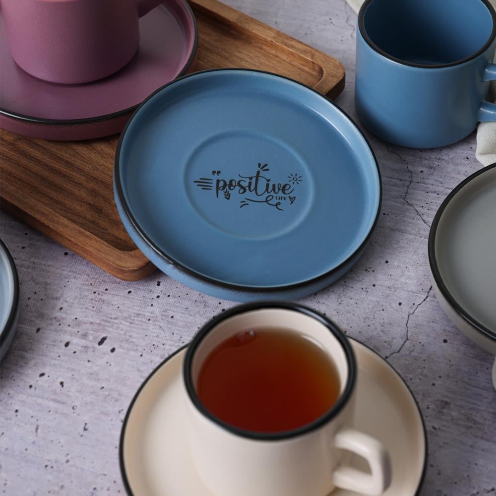 Keraart Rainbow Motto Stackable Çay Takımı 12 Parça 6 Kişilik