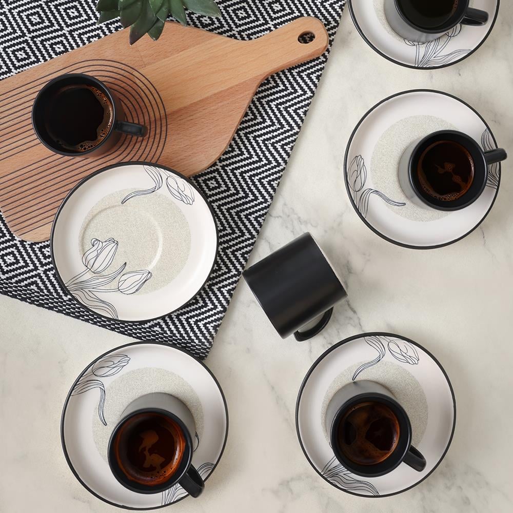 Keraart Shade Flowers Nordic Kahve Takımı 12 Parça 6 Kişilik 21848